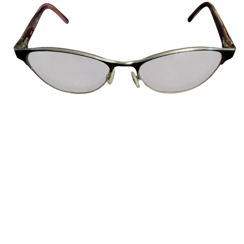 DKNY by Donna Karen Pink and Silver Semi-Rimless cat eye frames glasses